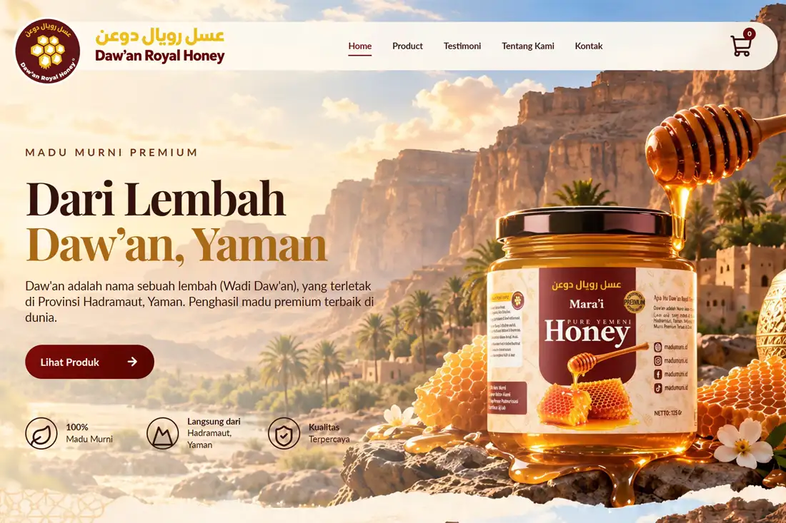 Preview Landing Page Online Shop