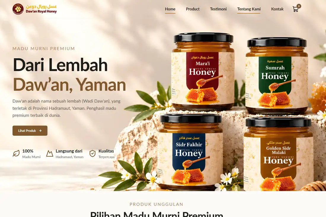 Preview Landing Page Online Shop